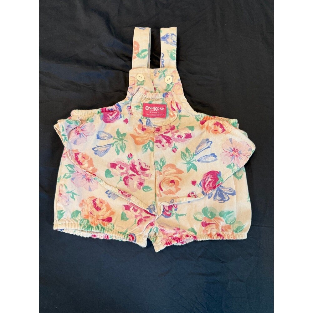 Vintage OshKosh B'gosh Floral Bubble Shortall Romper Approx 6-9M